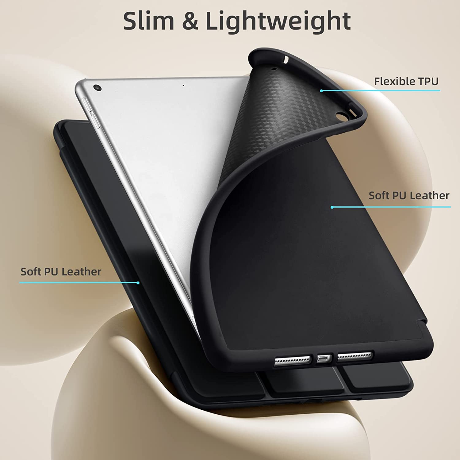 Husa flexibila TPU cu suport pentru creion, Orso, roz intens, pentru iPad Air 3 2019