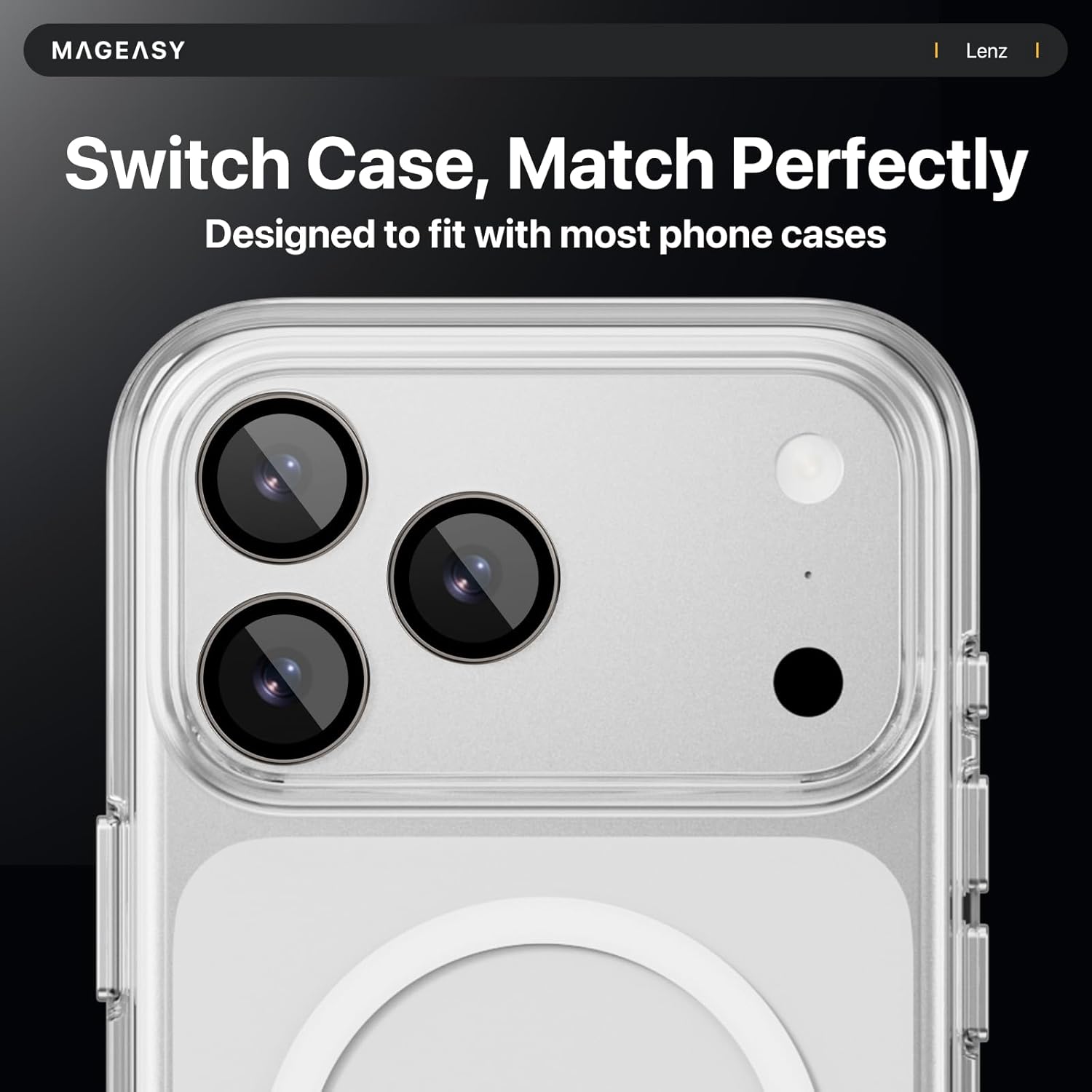 Folii protectie telefoane MagEasy, sticla safir pentru camera iPhone 17 Pro/17 Pro Max, rezistent la zgarieturi, impermeabil, dimensiuni precise.