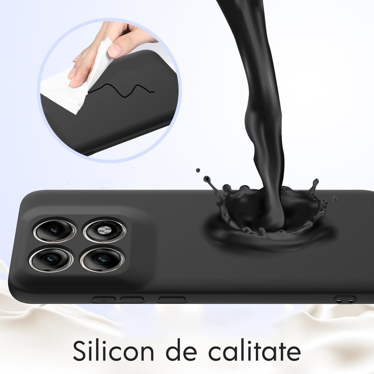 Husa pentru Honor 600 Pro Daden® Silicon SoftFlex, Ultra Slim, Protectie sporita, Interior de microfibra, Mov deschis