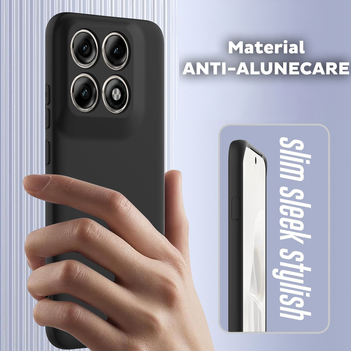 Husa pentru Honor 600 Pro Daden® Silicon SoftFlex, Ultra Slim, Protectie sporita, Interior de microfibra, Mov deschis