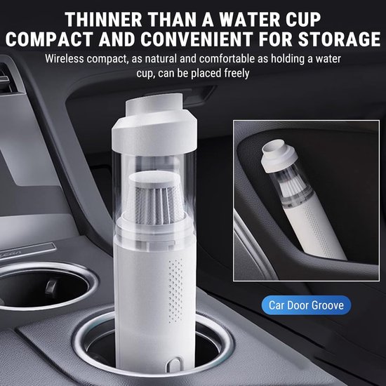Aspirator portabil mini 5000PA, 350g, alb, 15-20min autonomie