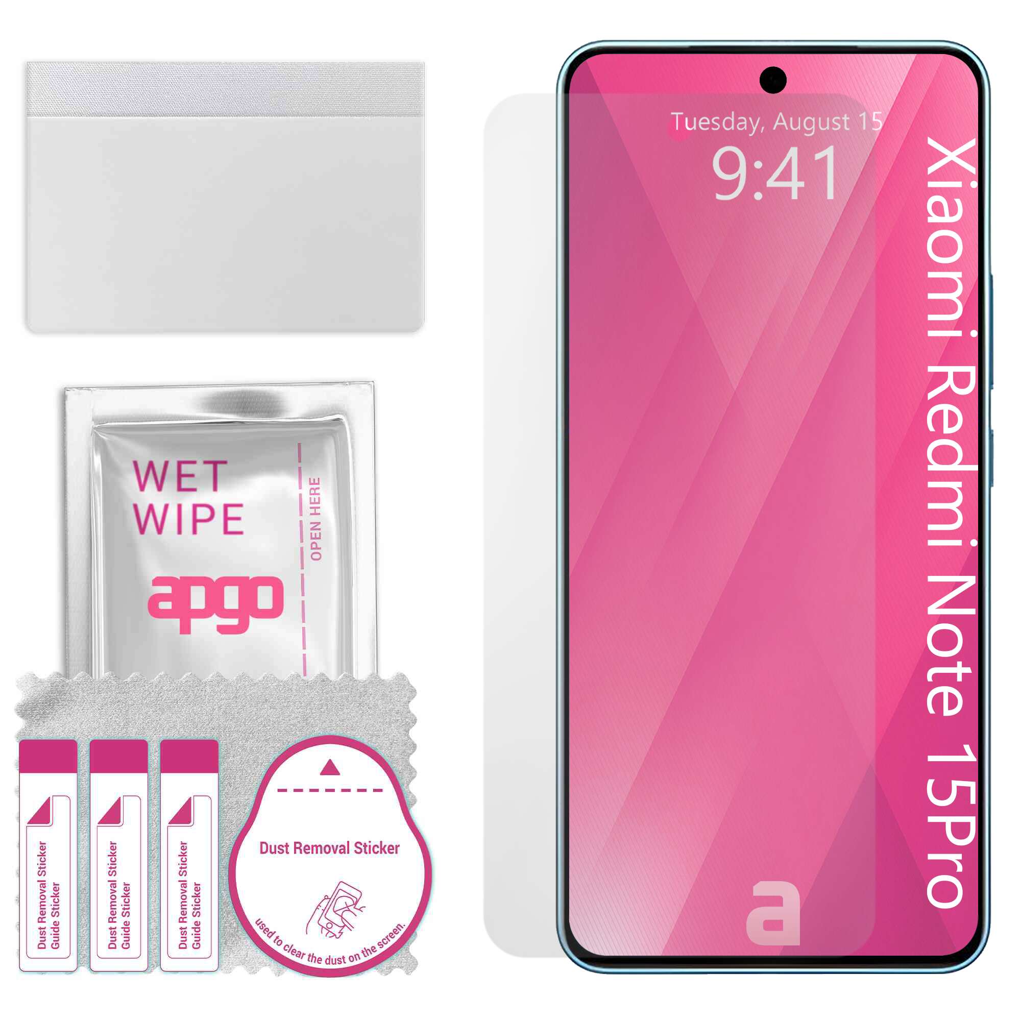 Folie de protectie apgo pentru Xiaomi Redmi Note 15 Pro – afisare completa, lucioasa, hidrogel, full glue, 5D