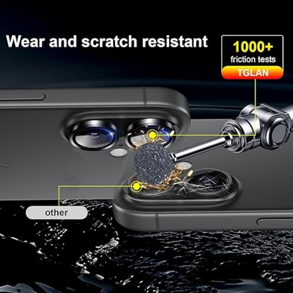 Folie Protectie Lentila Camera Aspect pentru iPhone 16, Sticla Temperata 9H Intarita Chimic AR Anti-Reflexie, Adsorbtie Electrostatica, Potrivire Fara Cusaturi, Impermeabila Anti-Socuri Anti-Zgarieturi, Negru