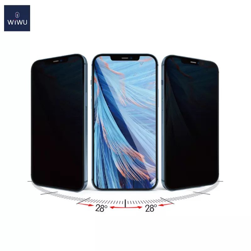 Folii protectie telefoane, WiWU, iPrivacy Full Cover, anti-amprente, transparent, pentru iPhone 15 Pro