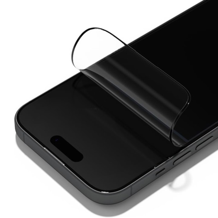 Folie protectie telefon Orso 3D Ceramic Flexible Full Cover pentru iPhone 15 Plus, transparent, 9H, usor de aplicat