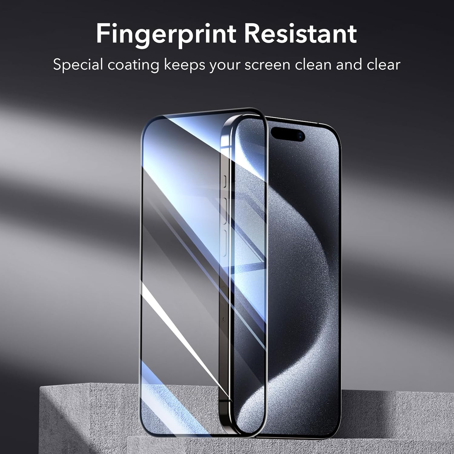 Folii protectie telefoane, ESR, set (3+2) Folii de sticla securizata Full Cover + Lentile camera clare, transparent, pentru iPhone 15 Pro