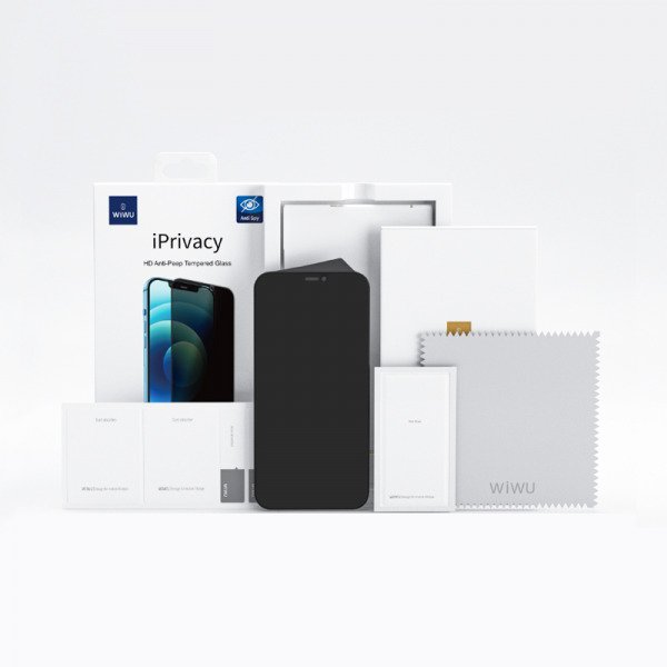 Folii protectie telefoane, WiWU, iPrivacy Full Cover, anti-amprente, transparent, pentru iPhone 14 Pro Max