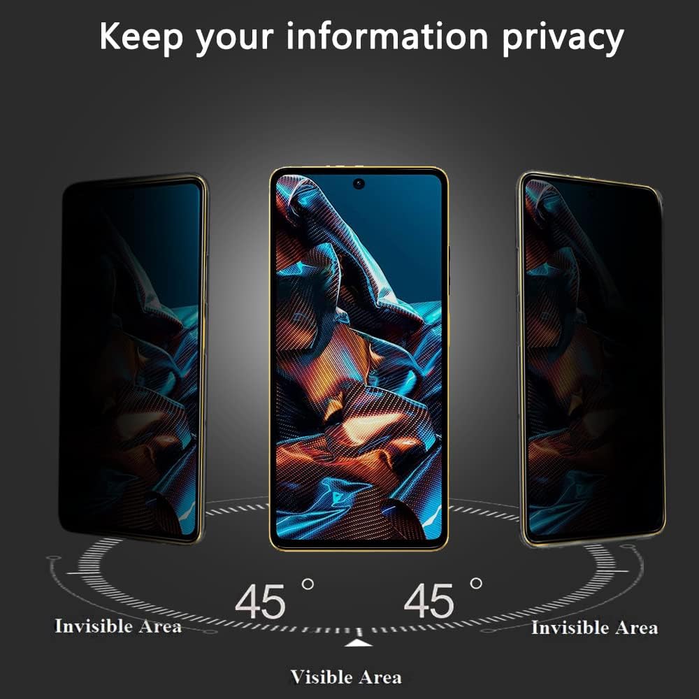 Folie protectie telefon Orso, Privacy, sticla securizata, 0.3mm, pentru Poco X5 Pro 5G
