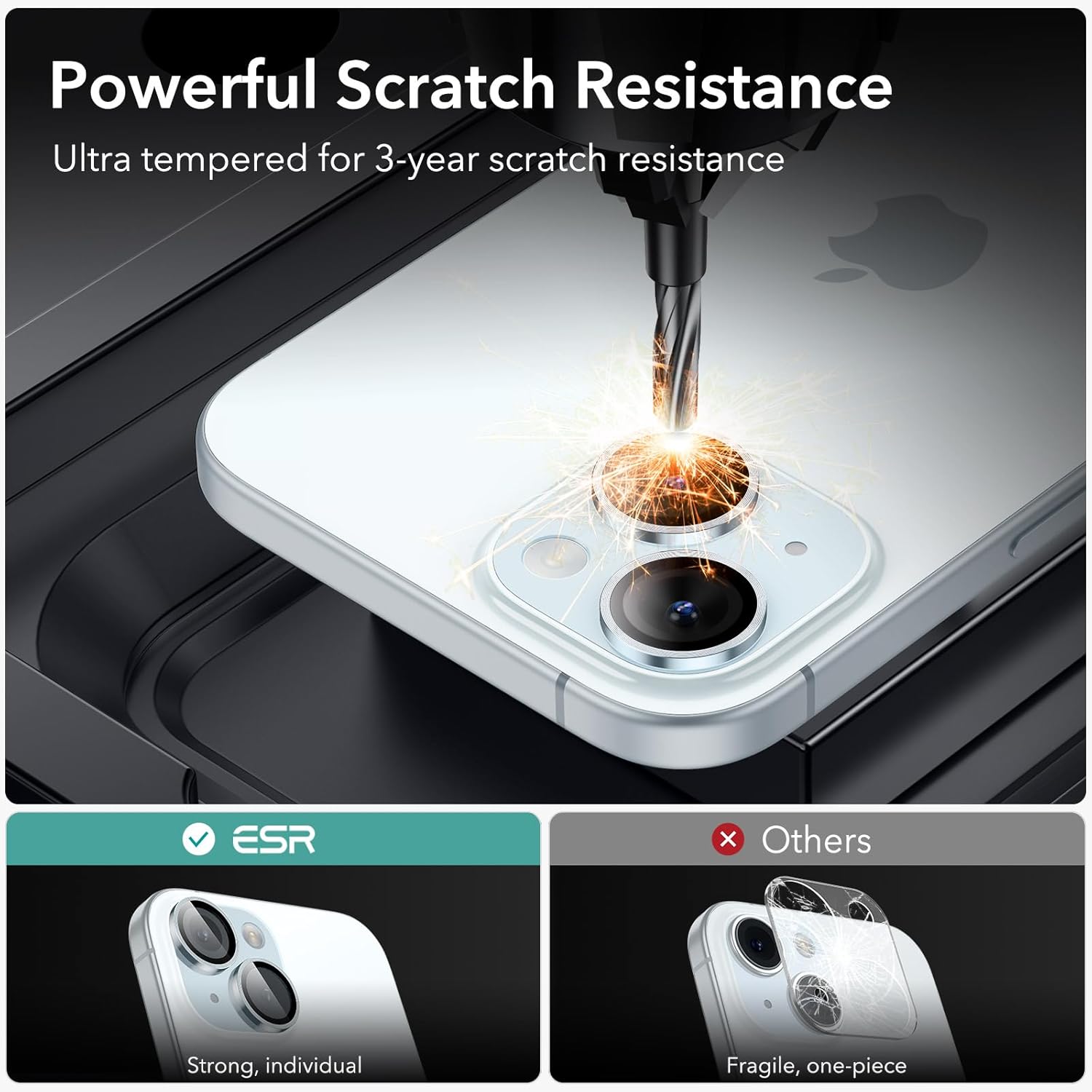 Folii protectie telefoane, ESR, Armorite, 0,15mm, albastru deschis, pentru iPhone 15/15 Plus