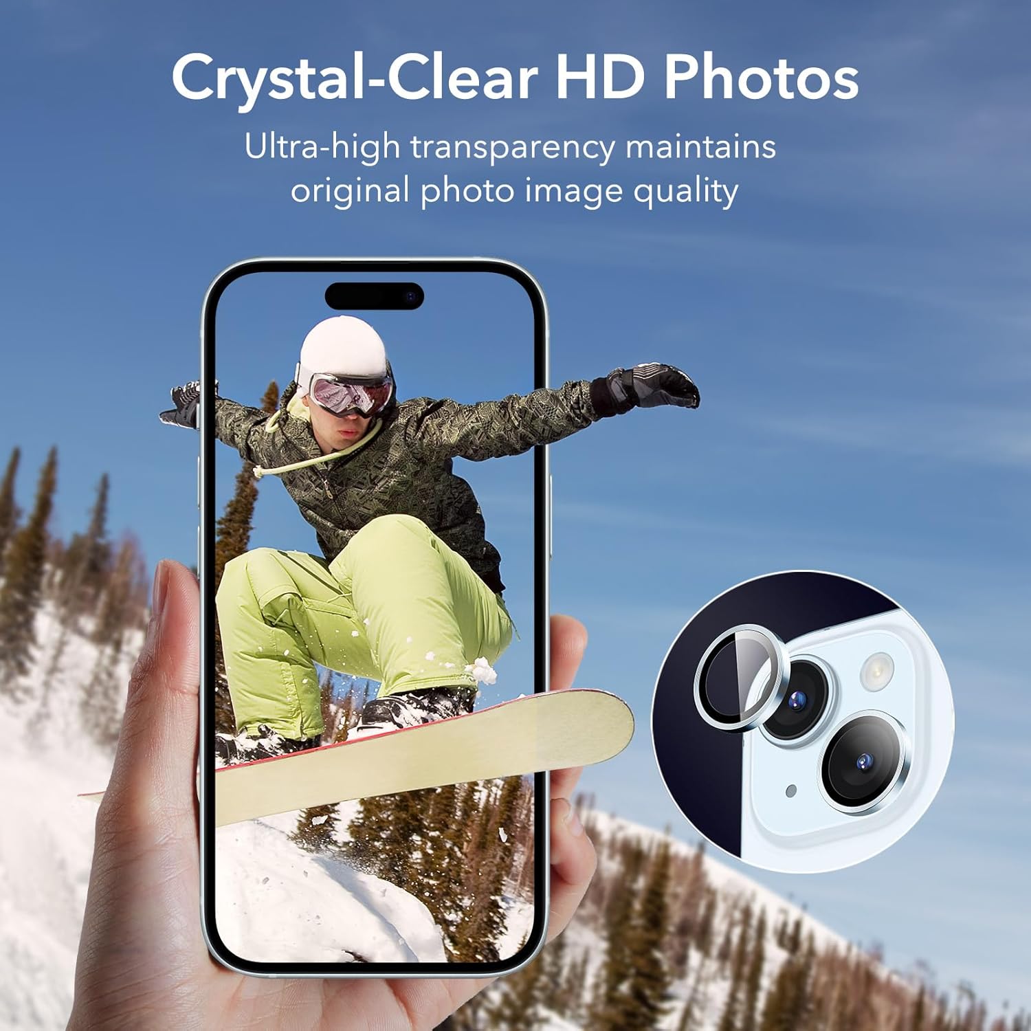 Folii protectie telefoane, ESR, Armorite, 0,15mm, albastru deschis, pentru iPhone 15/15 Plus