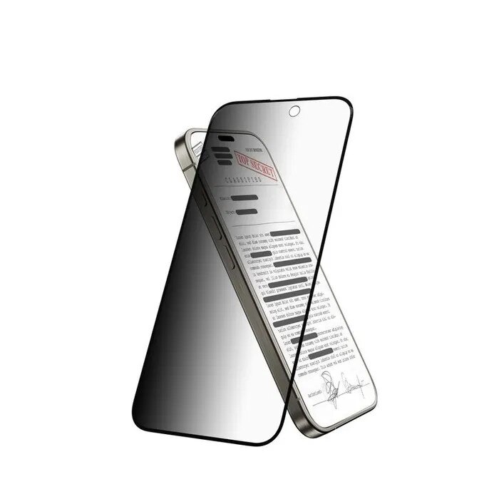 Folie protectie MagEasy Vetro Privacy pentru iPhone 16 Pro Max, 0.33mm, anti-amprente, instalare usoara