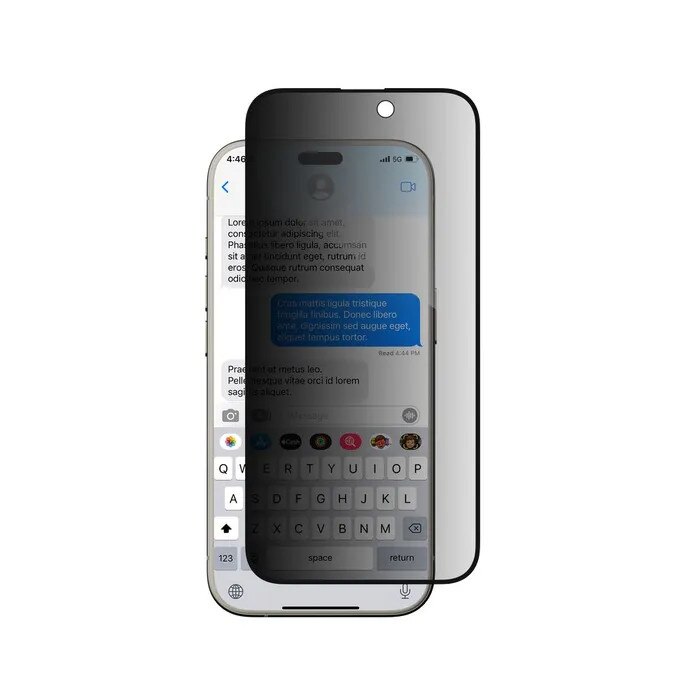 Folie protectie MagEasy Vetro Privacy pentru iPhone 16 Pro Max, 0.33mm, anti-amprente, instalare usoara