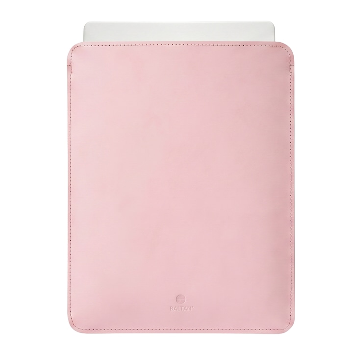 Husa pentru MacBook AIr 15 M2 M3 M4 M5 Baltan Sleeve 15 inch din piele naturala premium rezistenta la apa, roz, nude rose