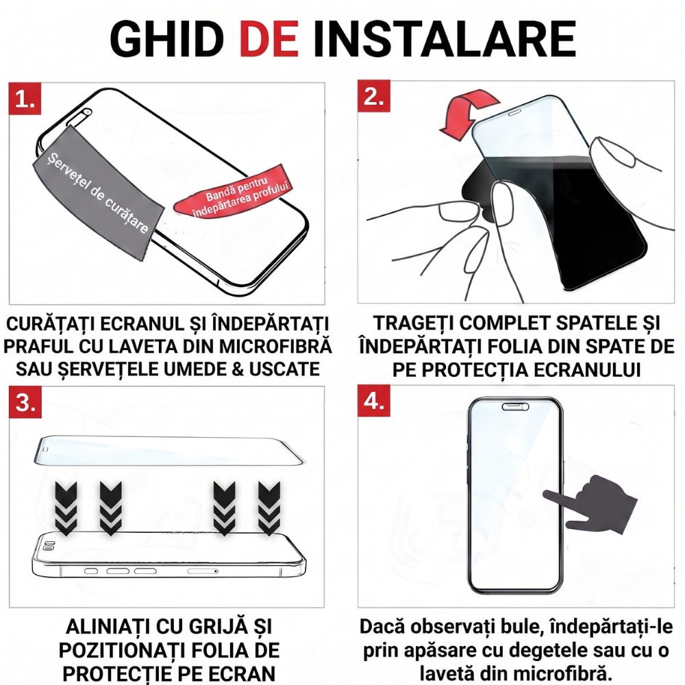Folie de Sticla pentru Samsung Galaxy A51 4G | A51 5G, Sticla Securizata 5D, Full Glue, Acoperire Completa, Duritate 9H+, Claritate UHD, Tratament Oleofobic, Suport Amprenta, Kore Protect