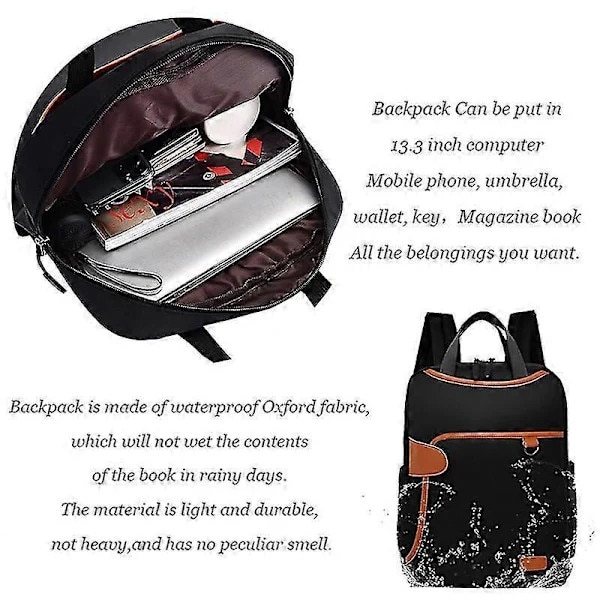 Rucsac laptop impermeabil 15.6 inch, buzunare multiple, Oxford, negru