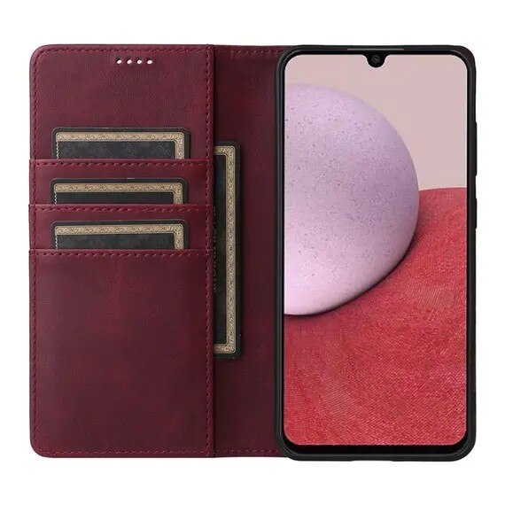 Husa Carte Premium compatibila cu Honor Magic 8 Lite/ X9d/ X70, visiniu