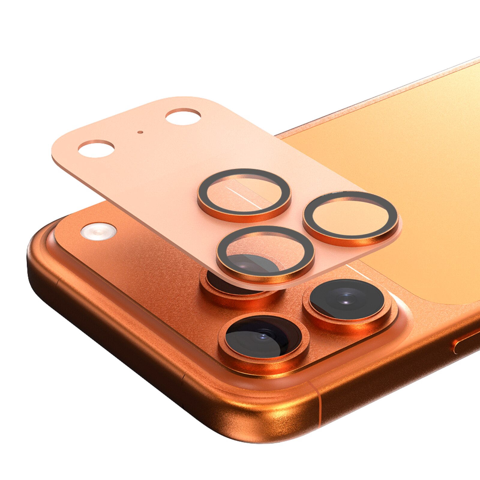 Protectie Camera pentru iPhone 17 Pro Max, ATB Full Security Glass AR+AF, Orange