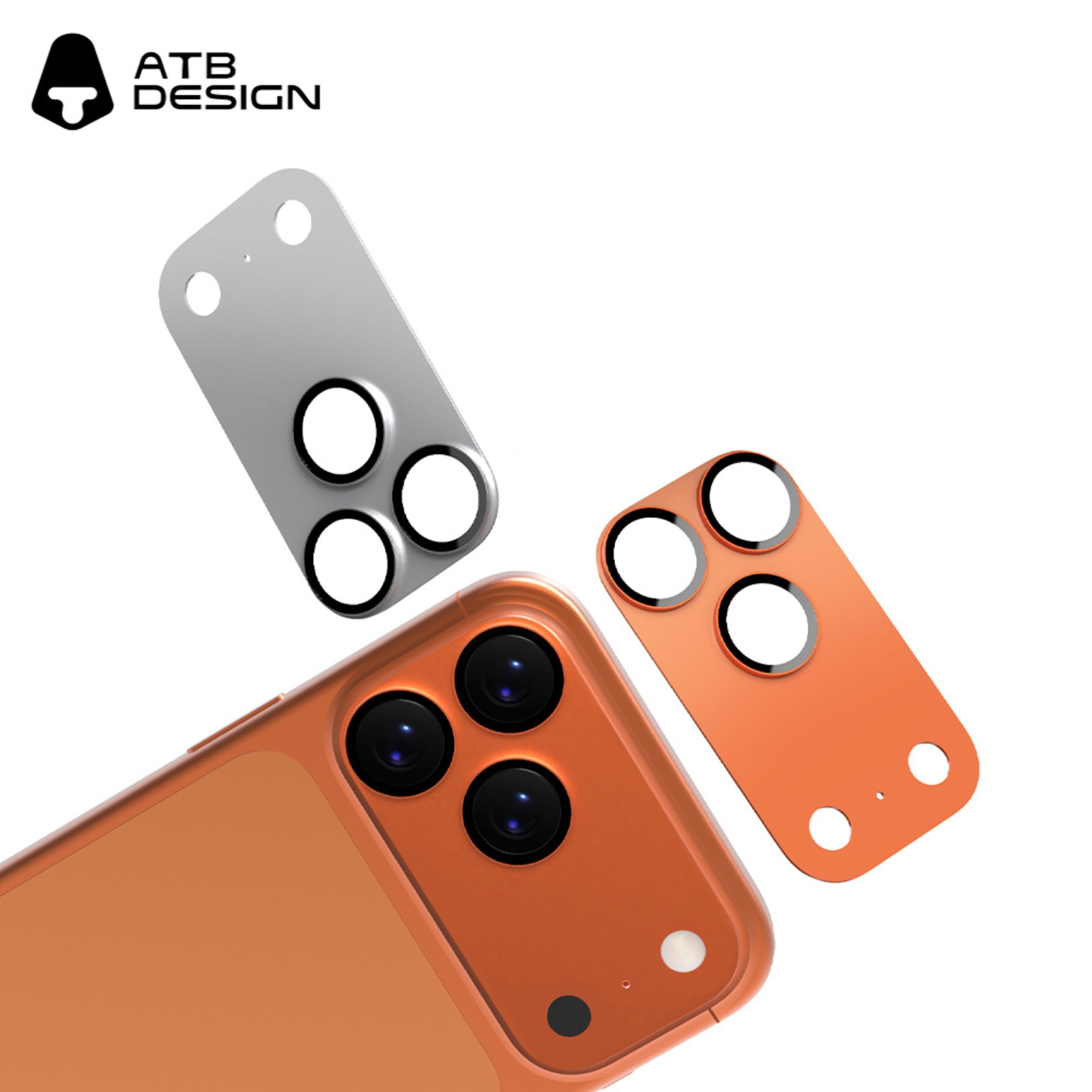 Protectie Camera pentru iPhone 17 Pro Max, ATB Full Security Glass AR+AF, Orange