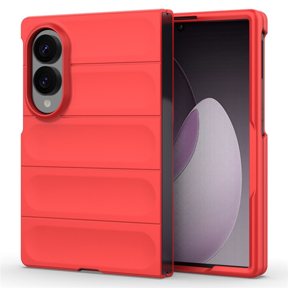 Husa Buffer din Silicon cu Microfibra pentru Samsung Galaxy Z Fold 8, Military-Grade Resistance, Anti-amprente, Flexible TPU, Rosu