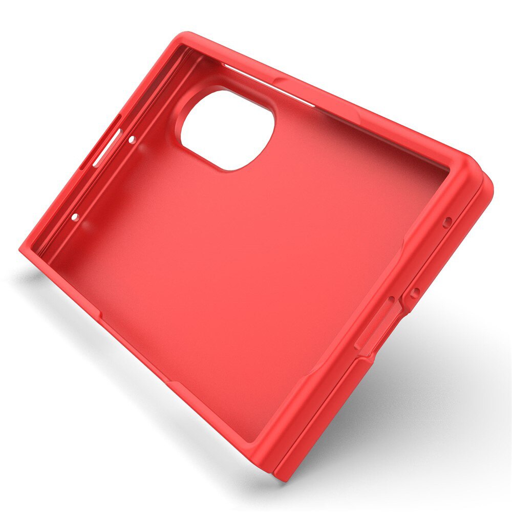 Husa Buffer din Silicon cu Microfibra pentru Samsung Galaxy Z Fold 8, Military-Grade Resistance, Anti-amprente, Flexible TPU, Rosu
