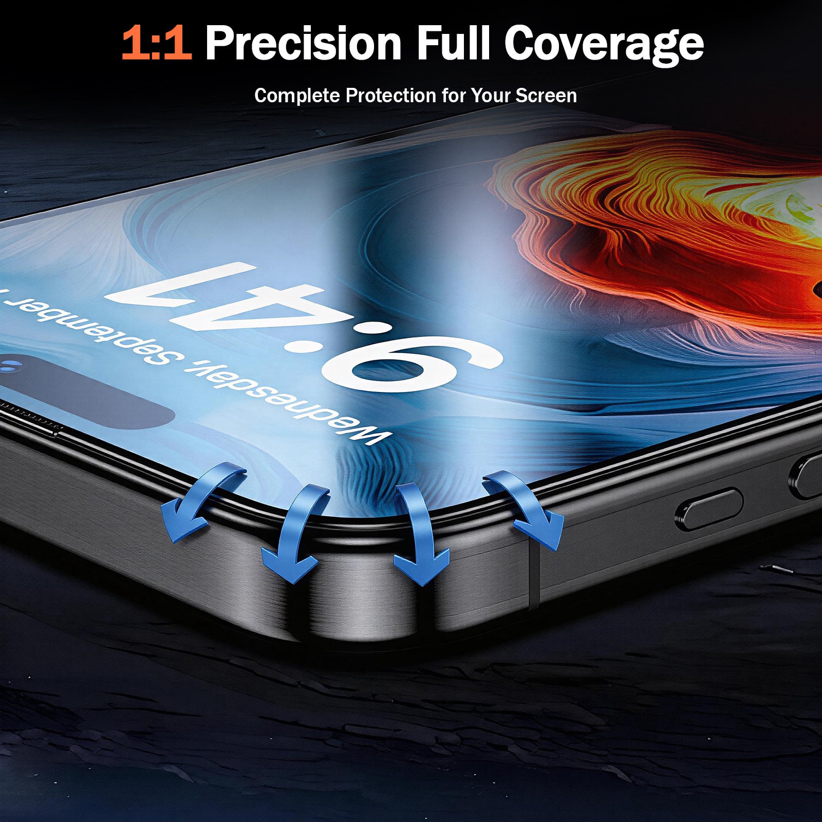 Set de 2 Folii protectie pentru iPhone 18 Pro, Kynetic®, sticla temperata, tehnologie automata de eliminare a prafului, advanced touch sensitivity, acoperire oleofoba, anti-amprente, 6.3 inch, Claritate FullHD
