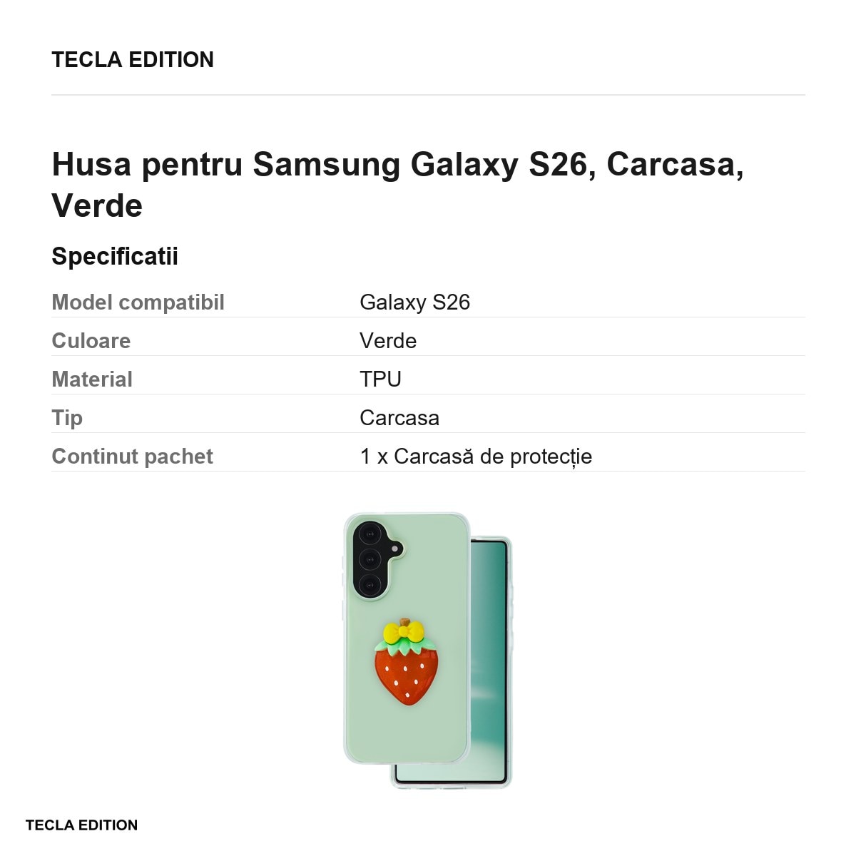 Husa Fruit 2in1 pentru Samsung Galaxy S26, Carcasa, Verde