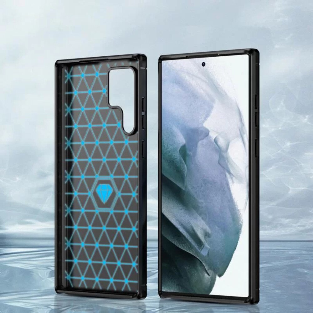 Husa Carbon Fiber Texture, Slim Armor, Brushed TPU compatibila cu Samsung Galaxy S23 Ultra, Negru