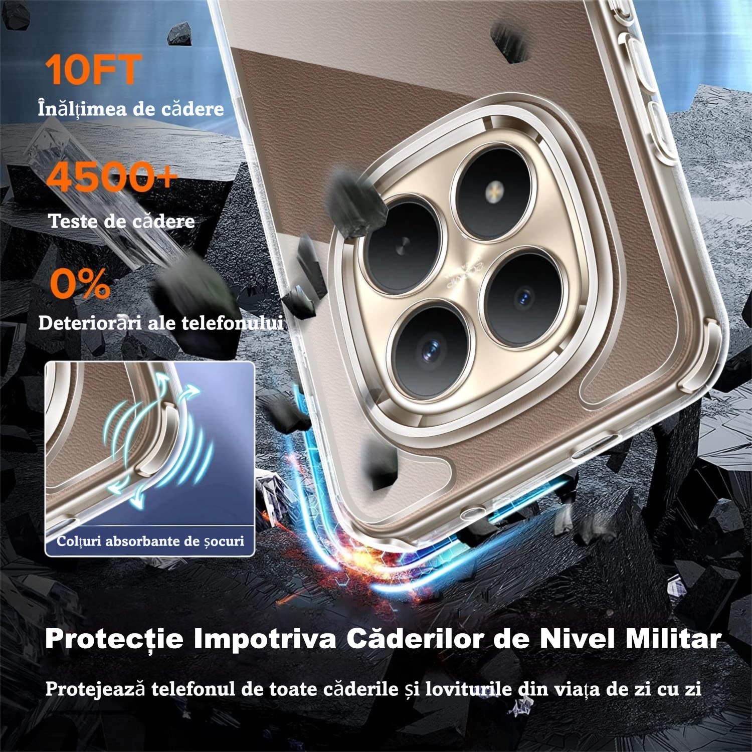 Pachet Husa Telefon Care nu Ingalbeneste + 2 Folii Sticla Compatibila Cu Xiaomi Redmi Note 15 Pro+/Redmi Note 15 Pro Plus 5G/Poco M8 Pro 5G, MOGU Set Protectie 360, Carcasa Subtire de TPU Flexibil, Rezistent la Socuri, Husa Subtire si Transparenta