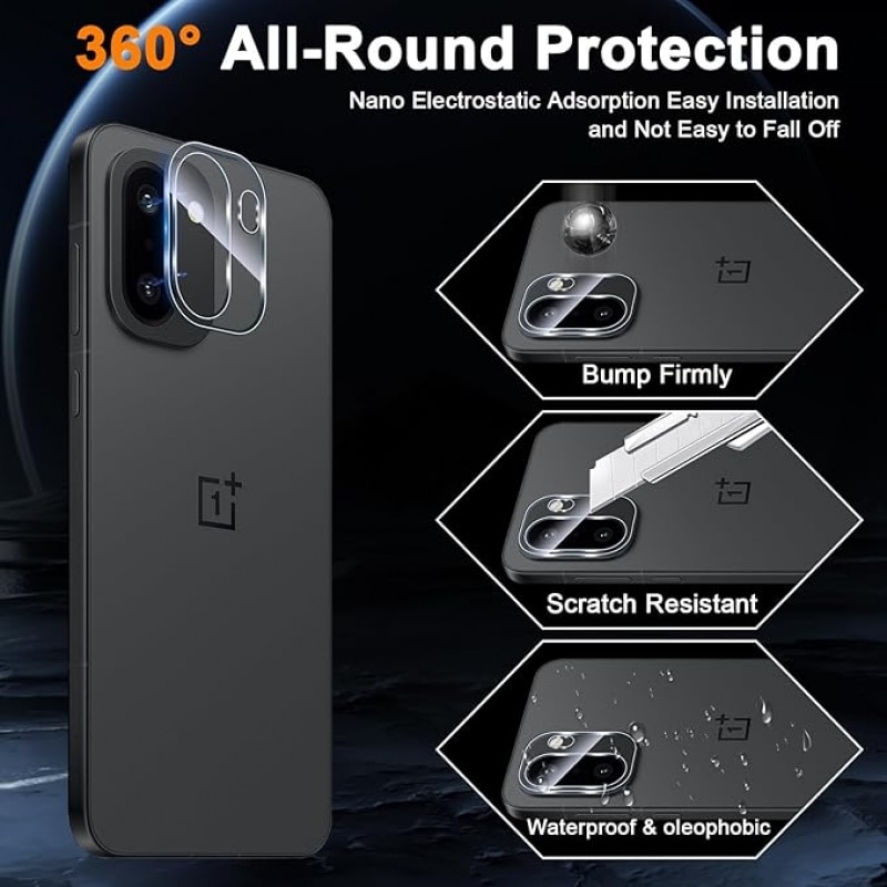 2 bucati lentila camera sticla temperata pentru OnePlus 15R, 9H HD clar perfect adaptat anti-rasini rezistent la soc rezistent la uzare usor de instalat