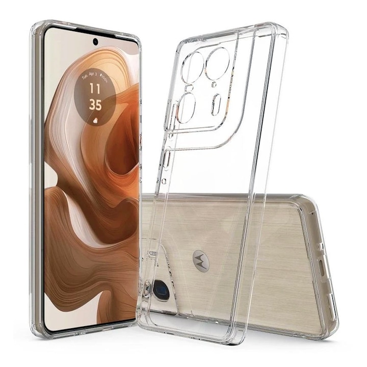 Husa TPU High Clear compatibila cu Motorola Edge 50 Ultra, OPTIM SOLUTION, Diamond Design, Lightweight TPU Bumper Case, Shock Absorption, Unique Long-lasting Anti-Yellowing Tech, Transparenta