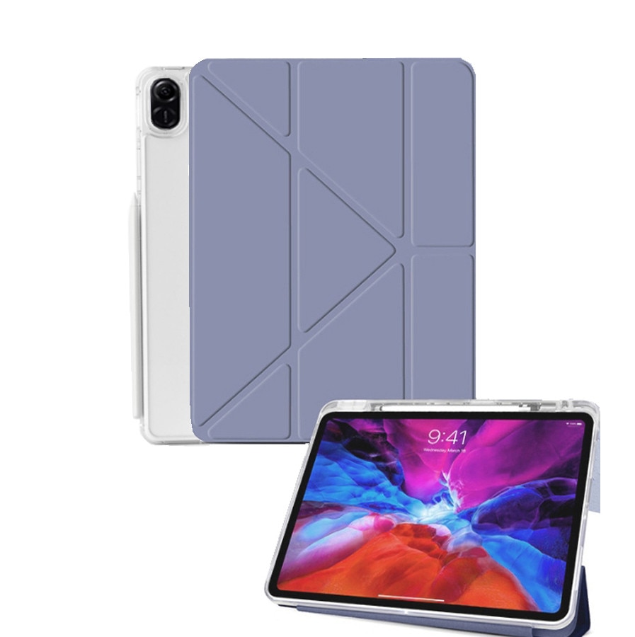 Husa tableta, pentru Honor Pad X8a 11 Inch, Triple Fold in forma de Y Design, Multi unghi, Capac de piele pentru tablete cu slot pentru stilou, Trezire automata / somn，Cartofi violet