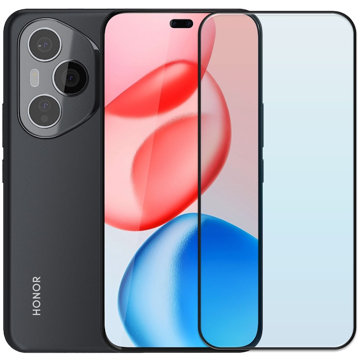 Folie din sticla securizata pentru Honor 400 Pro, HAMSTERBOX Glass Shield, Protectie completa ecran, Full face, Aplicare rapida, Case Friendly, Transparenta
