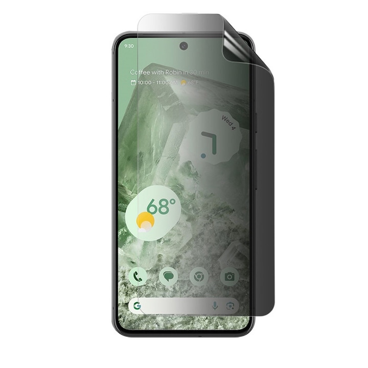 Folie Privacy Silicon Ecran pentru Google Pixel 7, Silicon Hydrogel, Flexible Hydro-Crystal, Protectie Completa, Full Glue, Instalare usoara, Set complet pentru Instalare