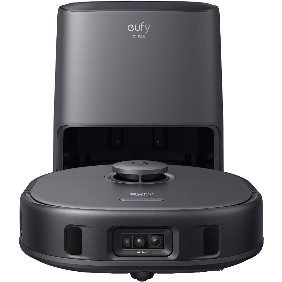 Robot aspirator eufy Clean X9 Pro cu mop si statie de curatare, putere de aspirare 5.500 Pa, 2 mopuri rotativi, curatare si uscare automata a mopului la 40°, detectarea obstacolelor AI