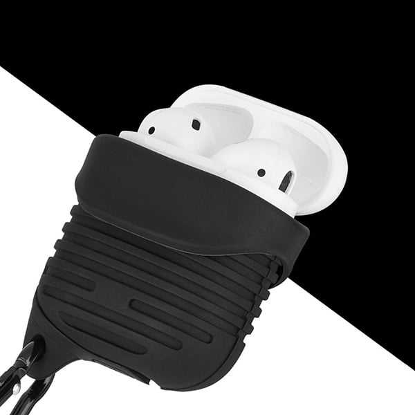 Husa de protectie din silicon pentru Apple AirPods 2, Carlig prindere, Mint