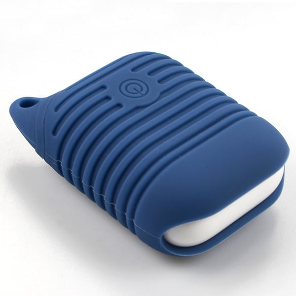 Husa de protectie din silicon pentru Apple AirPods 2, Carlig prindere, Mint