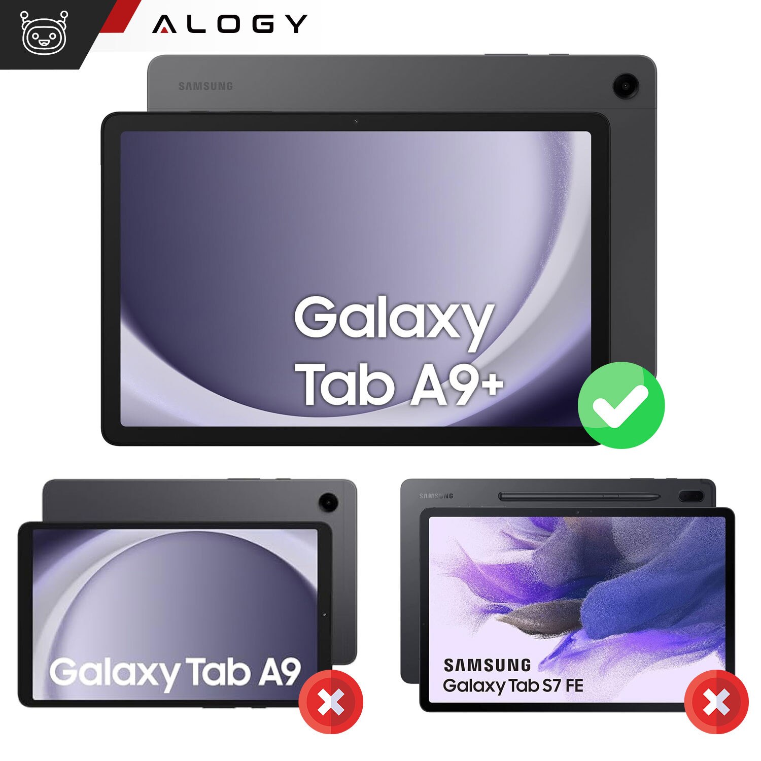 Etui pentru tableta Alogy Book Cover, Galaxy, ecologic, 11", set