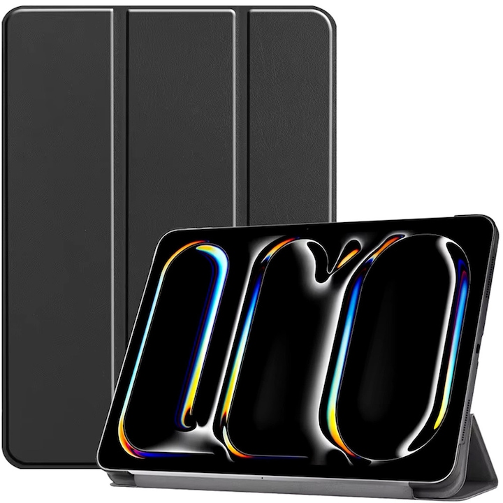 Etui Smart Case pentru iPad Pro 13 Gen. 5, negru, cu functie de suport si auto-intoarcere