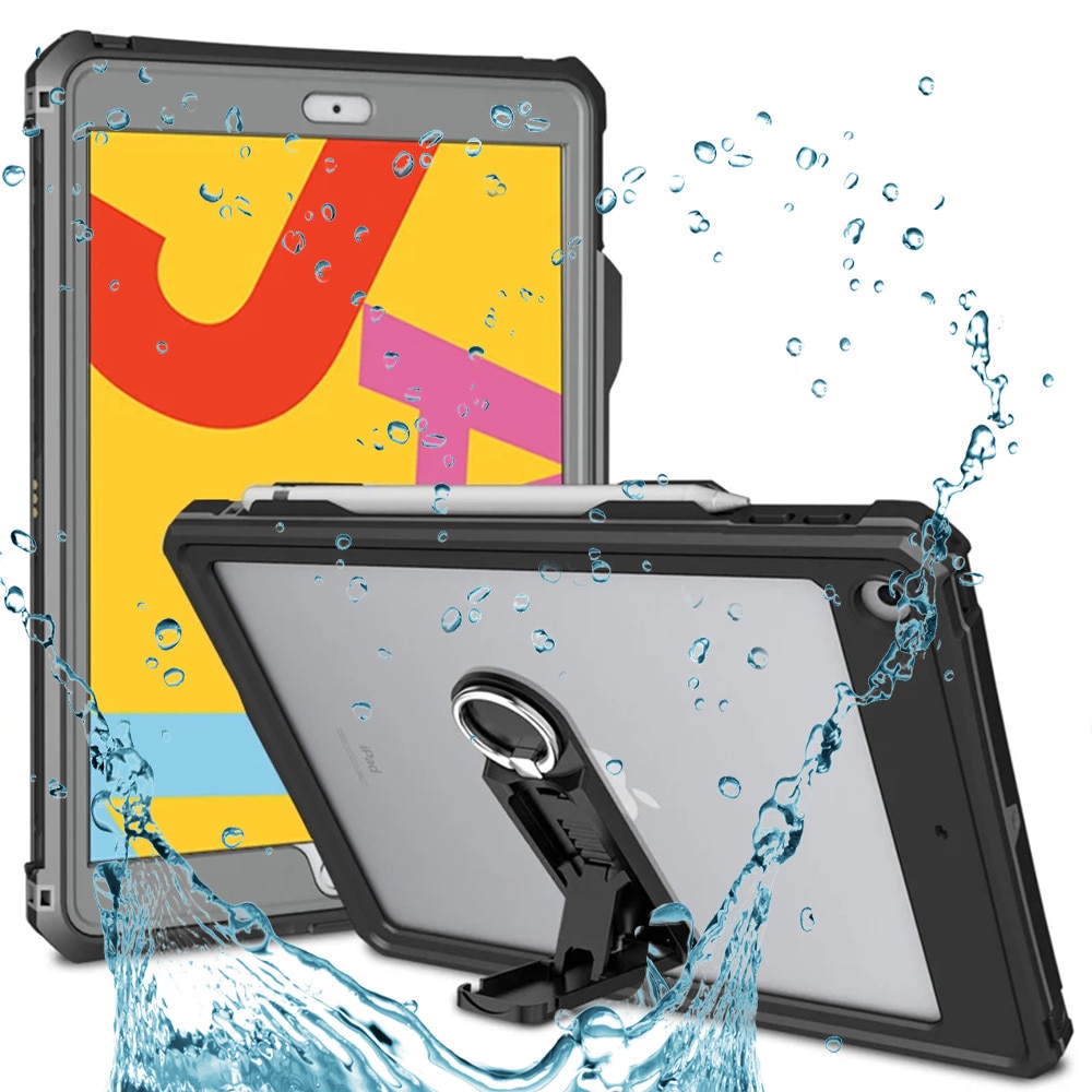 Husa Protectie Compatibila cu Waterproof IP68, ShellBox, iPad 10.2" (2019 / 2020 / 2021) - Black