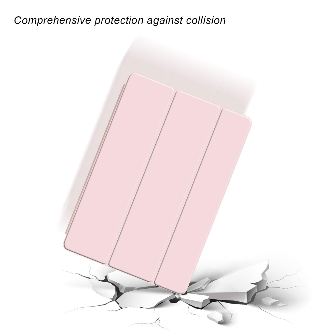 Husa tableta, pentru Honor Pad X8 10.1 Inch, Trezire automata / somn, atingere confortabila a pielii, capac de protectie subtire tripla cu TPU moale inapoi, Light Pink