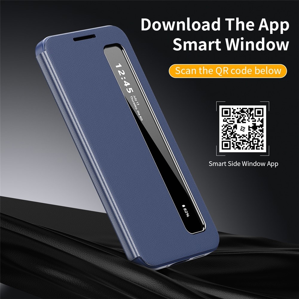 Husa pentru Samsung Galaxy S26 Plus Smart View din piele, Raspuns apel fara deschidere, Protectie 360°, Inchidere Magnetica, Protectie Sporita, Albastru