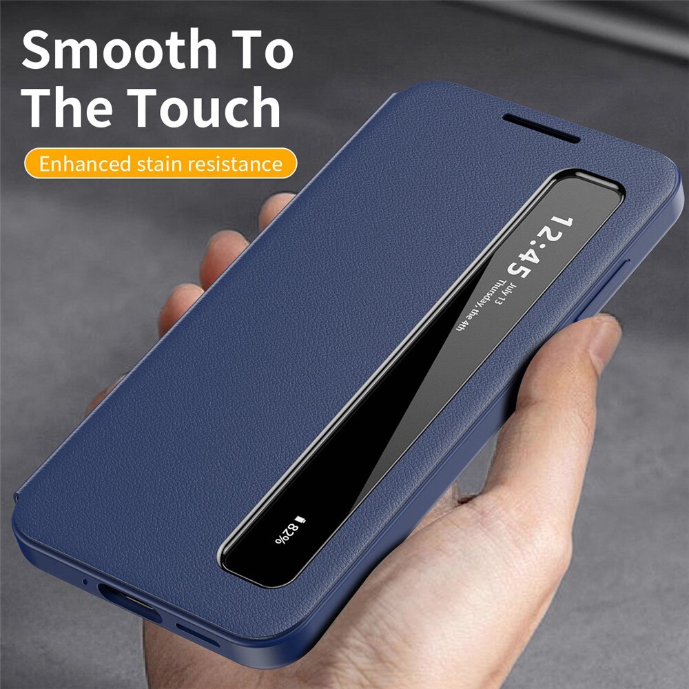 Husa pentru Samsung Galaxy S26 Plus Smart View din piele, Raspuns apel fara deschidere, Protectie 360°, Inchidere Magnetica, Protectie Sporita, Albastru