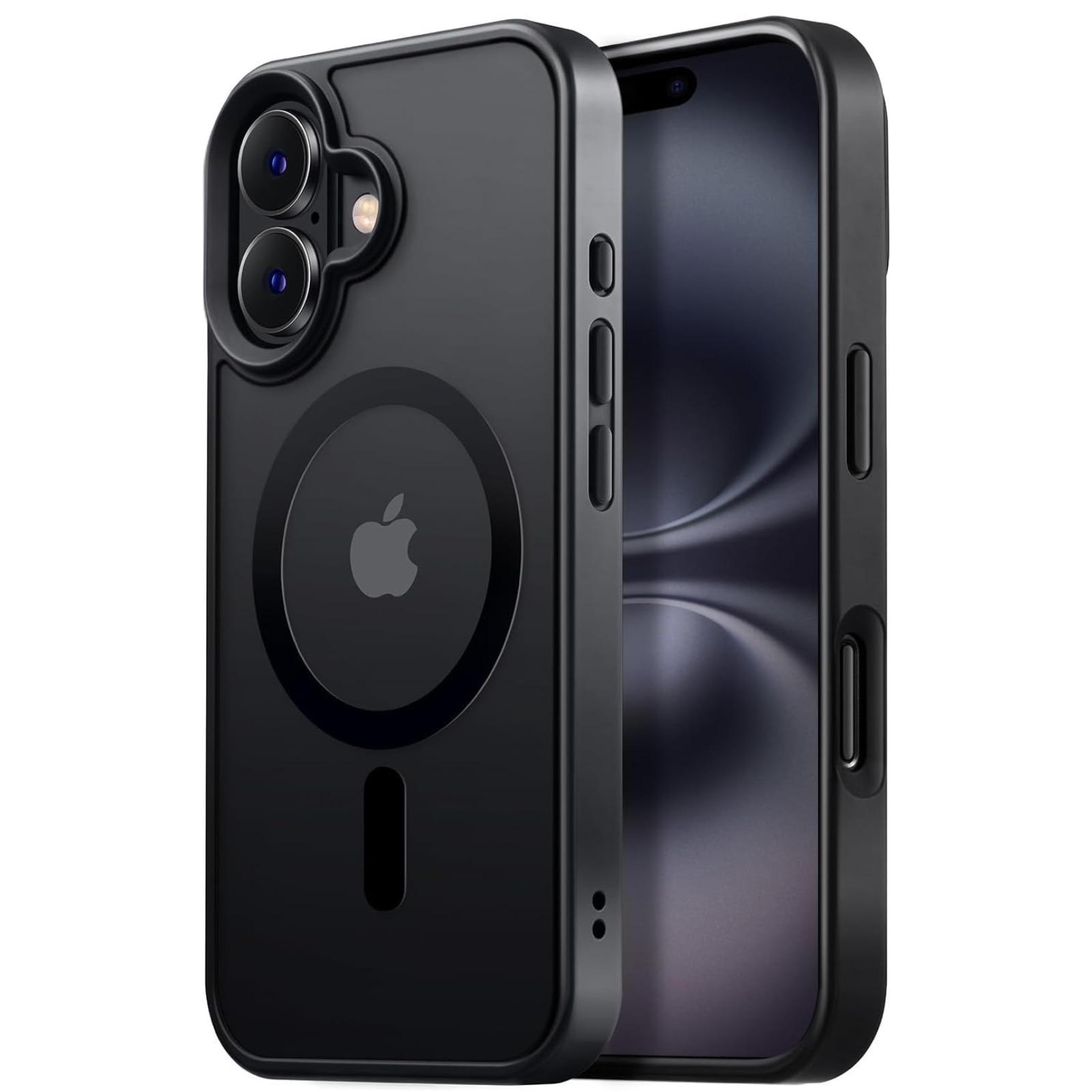 Husa pentru iPhone 16, MagSafe, Drop Resistant Shockproof, Matte Skin Black