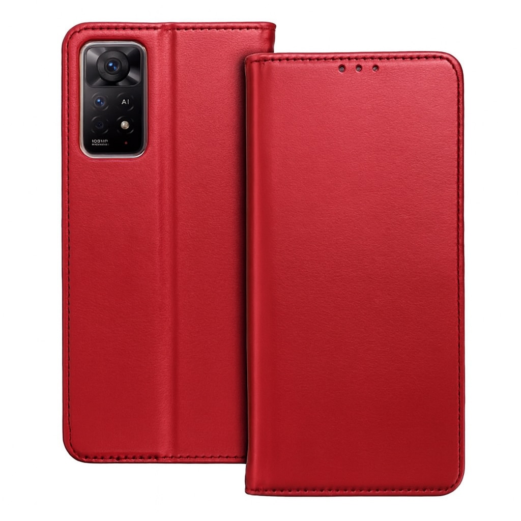 Husa Daden® Tip Carte Pentru Xiaomi Redmi 13C, Suport card, Functie de Stand si Inchidere Magnetica, Protectie Sporita, Rosu