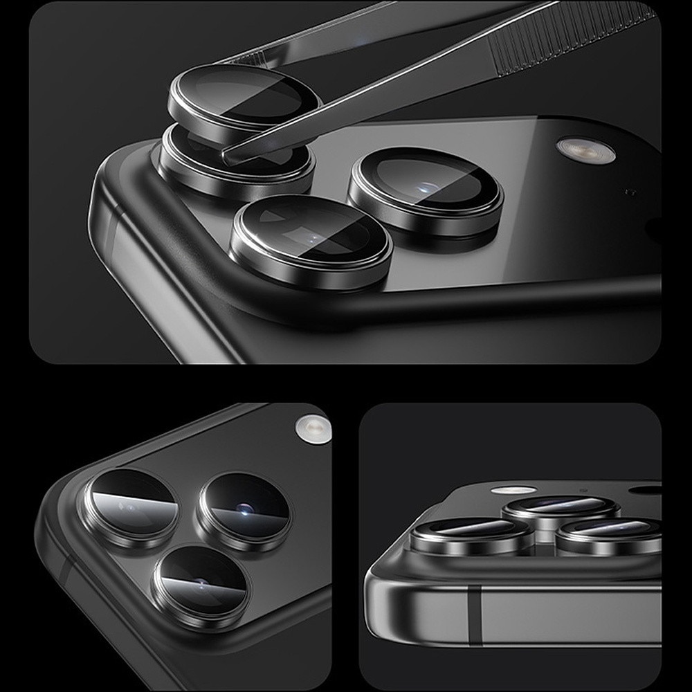 Protectie camera foto Benks Glass Warrior Metal Lens Protector compatibila cu iPhone 17 Air, Negru