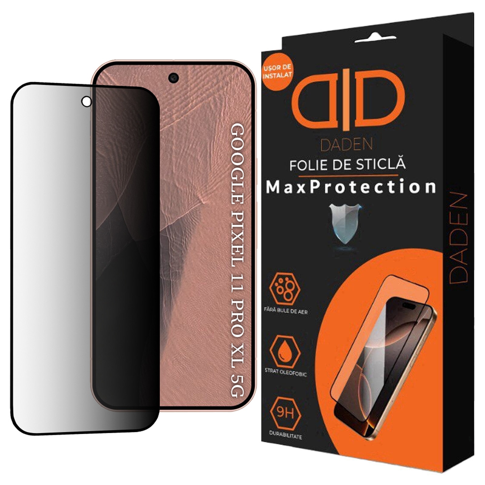 Folie Sticla Privacy pentru Google Pixel 11 Pro XL Daden MaxProtection, Full Cover, Protectie Profesionala, Ultra Rezistenta, Calitate Premium, Margini negre