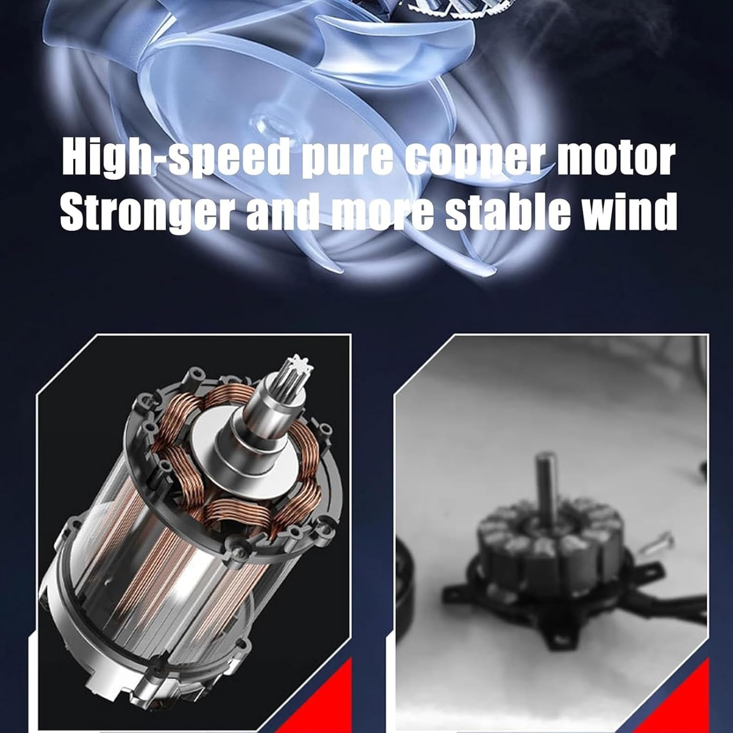 Suflanta cu jet turbo, suflanta de praf turbo super puternica fara fir, mini suflanta de praf violenta portabila, suflanta cu jet uscat pentru uscarea masinii (albastru)