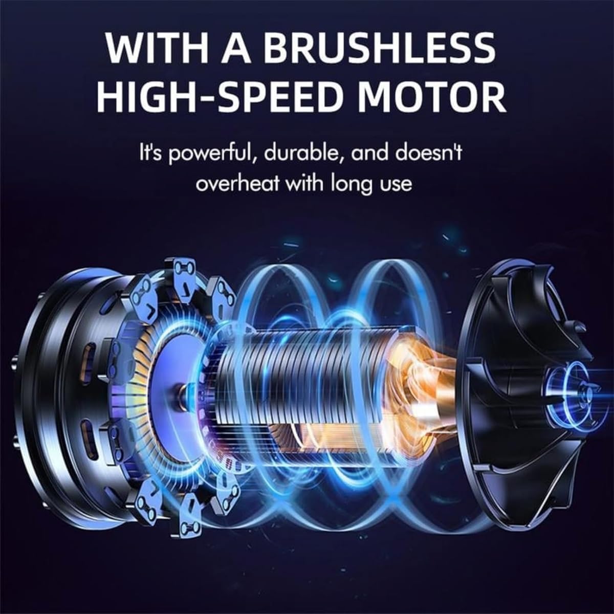 Suflanta cu jet turbo, suflanta de praf turbo super puternica fara fir, mini suflanta de praf violenta portabila, suflanta cu jet uscat pentru uscarea masinii (albastru)
