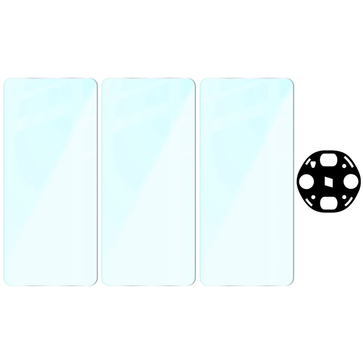 Set protectie 4in1 Bizon Glass Clear Pack, 3 folii sticla ecran + 1 folie sticla camera foto, compatibil cu Oppo Find X9 Ultra, Transparent