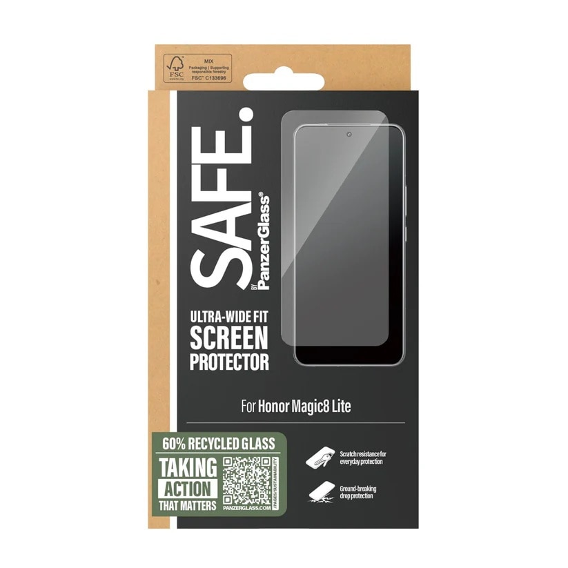 Protector de sticlă Safe pentru Honor Magic 8 Lite, UWF, Transparent